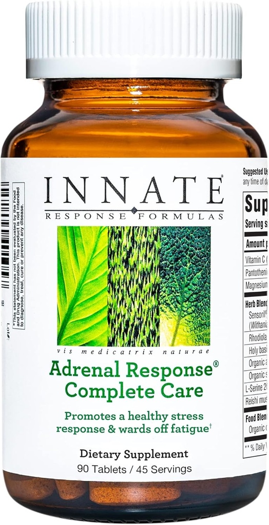INNATE Response Formulas Adrenal Response Complete Care - with Ashwagandha - Promoot Optimale Stress Response - Wards Off Moeheid - Vegetarisch, Glutenvrij, Non-GMO, Kosher - 90 tabletten (45 porties)