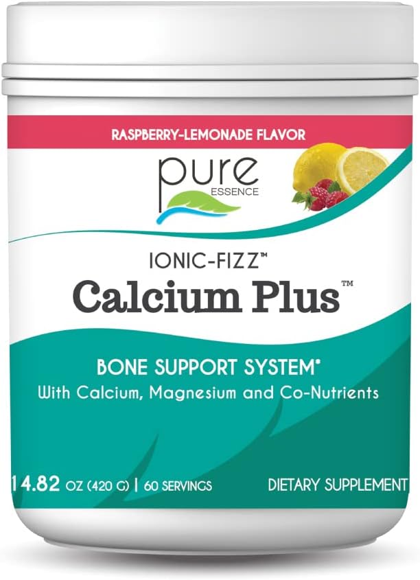 Ionic Fizz Calcium Plus door Pure Essence - Perfect Calcium/Magnesium verhouding met vitamine A, B, C, D en Kalium Sterke Bones - Raspberry Lemonade - 14,82 oz