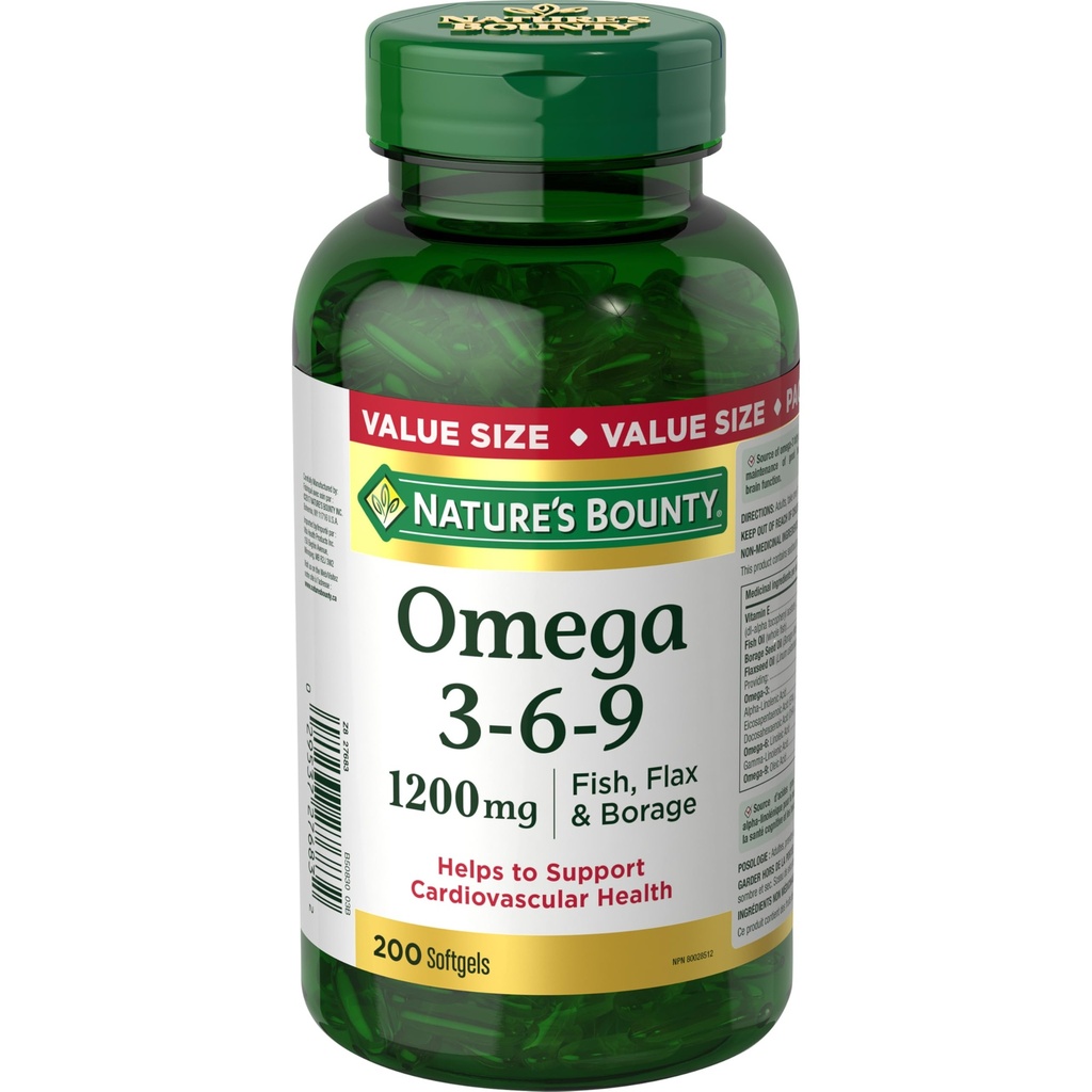Nature's Bounty Omega-3-6-9 1200mg 200 nombre