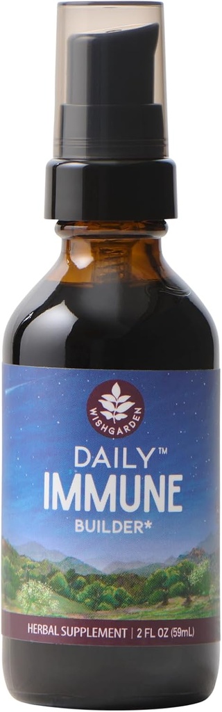 WishGarden Herbs Daily Immune Builder with Black Elderberry & Astragalus - Daily Immune Support Formula for Adults, Herbal Immune System Booster with Vlierbessen, 2oz