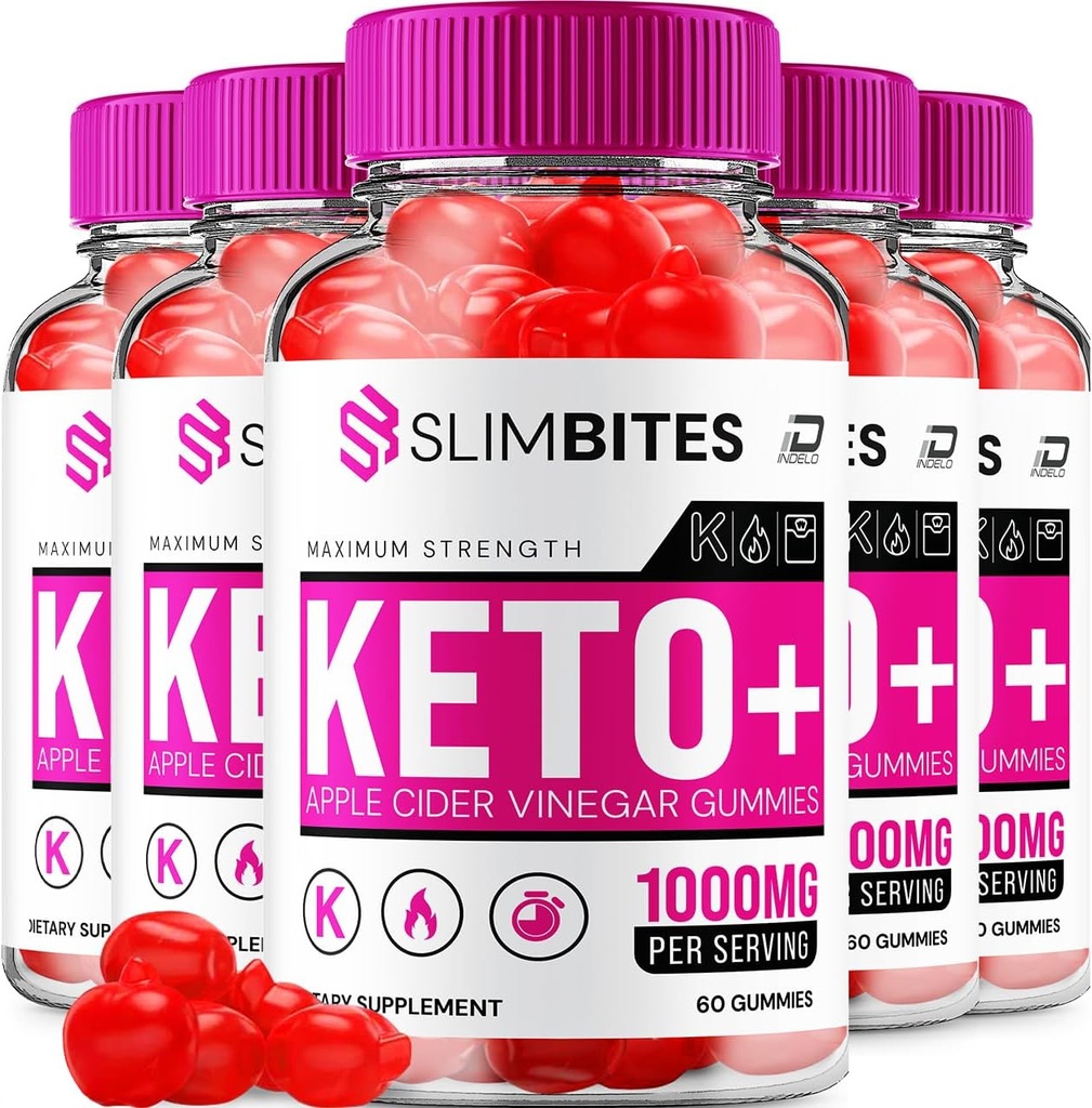 Slim Bites ACV Gummies Supplement - Slimbites Keto + ACV Gummies Apple Cider Vinegar 1000MG, Slim Bites Keto Gummies Reviews, Vitamine B12 (5 Pack - 300 Gummies)