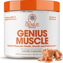 La marque Genius Genius Muscle - Supplément de santé musculaire pour la croissance, l'endurance et la récupération - Formule non hormonale - 6 champignons organiques - sucré naturellement - 30 portions - Caramel salé