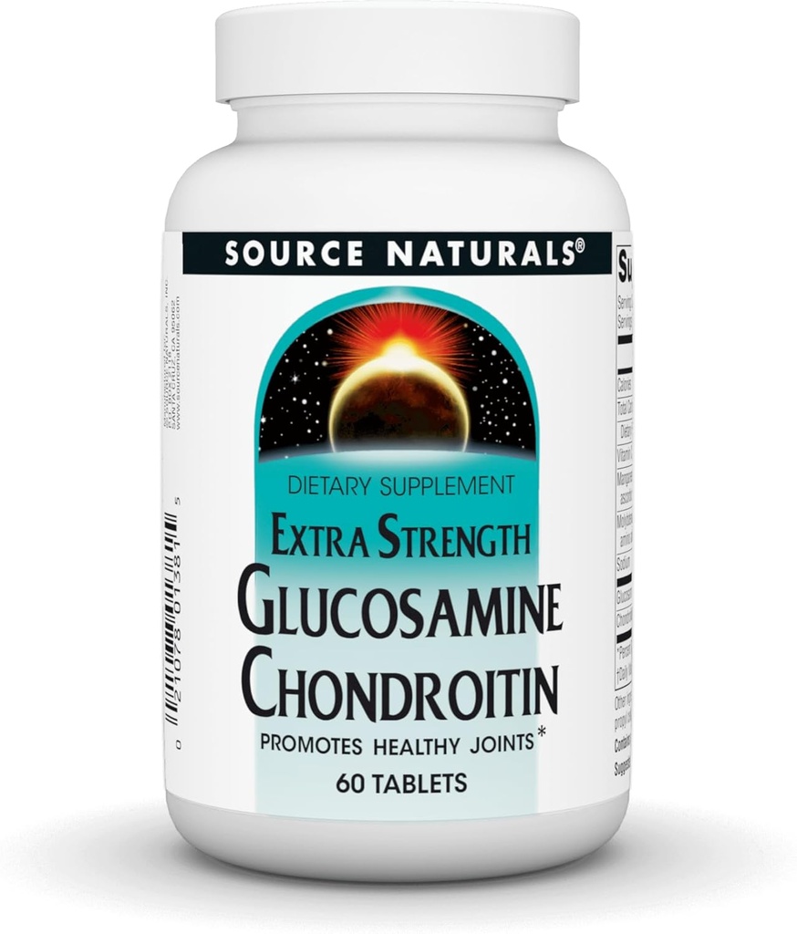 Bron Natuurlijken Extra sterkte Glucosamine Chondroitin, bevordert gezonde gewrichten*, 60 tabletten