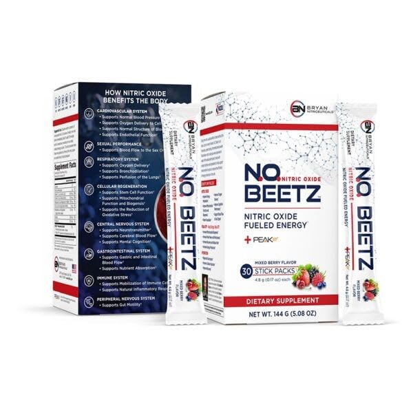 N.O. Beetz Supplément d'énergie alimentée par l'oxyde nitrique, hydratation et amélioration de la production d'énergie cellulaire, mélange de vitamines et minéraux (30 portions)