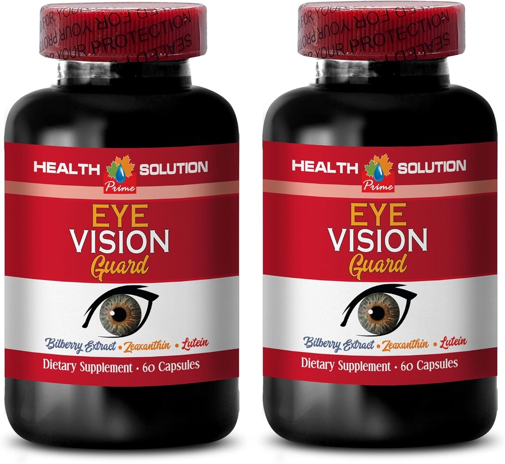 Vitaminen voor oogverzorging - Maximale Vision Support - Bevordert gezond zicht - l-Taurine supplement, luteïne, bosbessenfruit, druivenzaad, quercetindihydraat, L-Taurine, vitamine A pillen, 2 bot 120 capsules