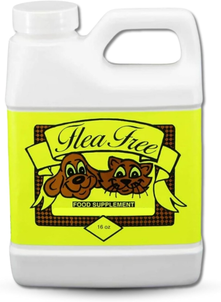 Flea Free Food Supplement for Natural Pet Products - Natural Flea and Tick Prevention for Dogs and Cats - Pure Multivitamine for Small & Large Dogs - Organic Vitamine Supplement Formula Feeding (16 oz)