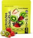 PoederVitamine Elektrolyten Poeder Plus (20 porties) Aardbei Kiwi Electrolyte Poeder Zero Calorie Keto,0 Suiker,Geen Maltodextrine,1000mg Kalium,120mg Calcium,120mg Magnesium, Roze Himalaya Zout