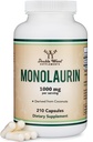 Monolaurin Immune Supplément de soutien 1000mg par portion, 210 Capsules (Vegan Safe, non-OGM, sans gluten) Immune Booster pour adultes, Système immunitaire Défense par Double Wood