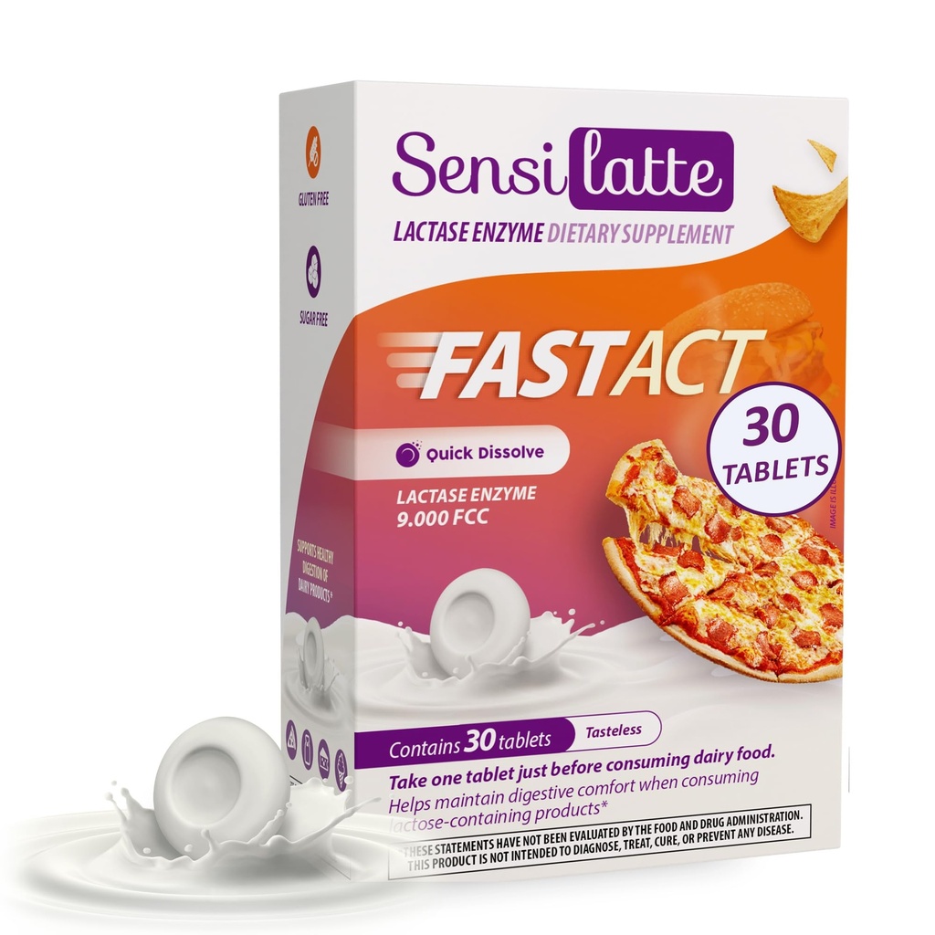 Lactase Enzyme 30 tabletten Geen smaak - 9.000 FCC - Sensilatte 