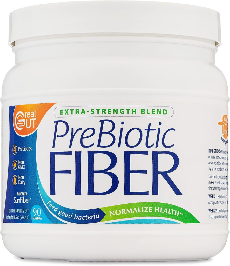 Great Gut - Prebiotic Fiber Powder, Unflavored Prebiotic Fiber met Sunfiber, 18,6 Ounces, 90 Servers