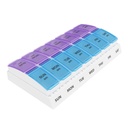 EZY DOSE Weekly AM/PM Pillen Organisator, 7-dagen vitamine Container en dagelijkse medicatie doos met grote Pop-Out Compartments, 2 keer een dag pil houder, blauwe en paarse deksels, Travel-Friendly Design