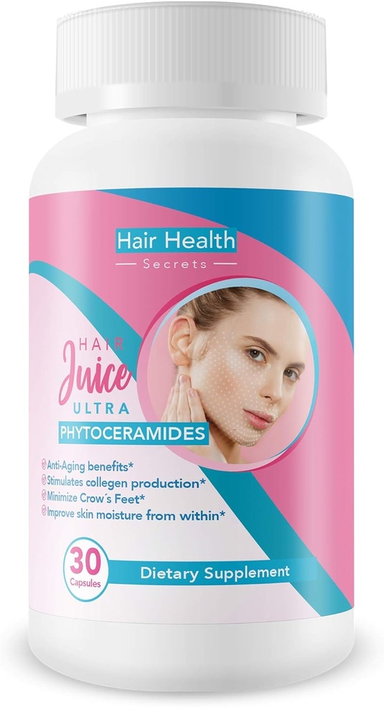 Hair Juice Ultra Anti-Aging Pillen - Phytoceramides 350mg - Zacht haar en huid met deze speciaal geformuleerd Anti Aging Pillen gemaakt met vitamine A, vitamine C, vitamine D, vitamine E en Phytoceramiden