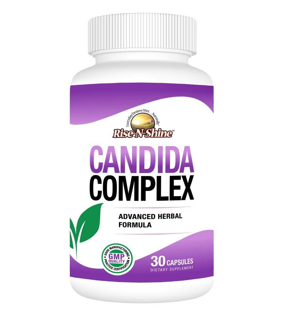 Rise-N-Shine Candida Complex Capsules Ondersteuning voor normale Candida niveaus met Oregano, Caprylzuur, Reishi Paddenstoelen en Meer 30 Tellen