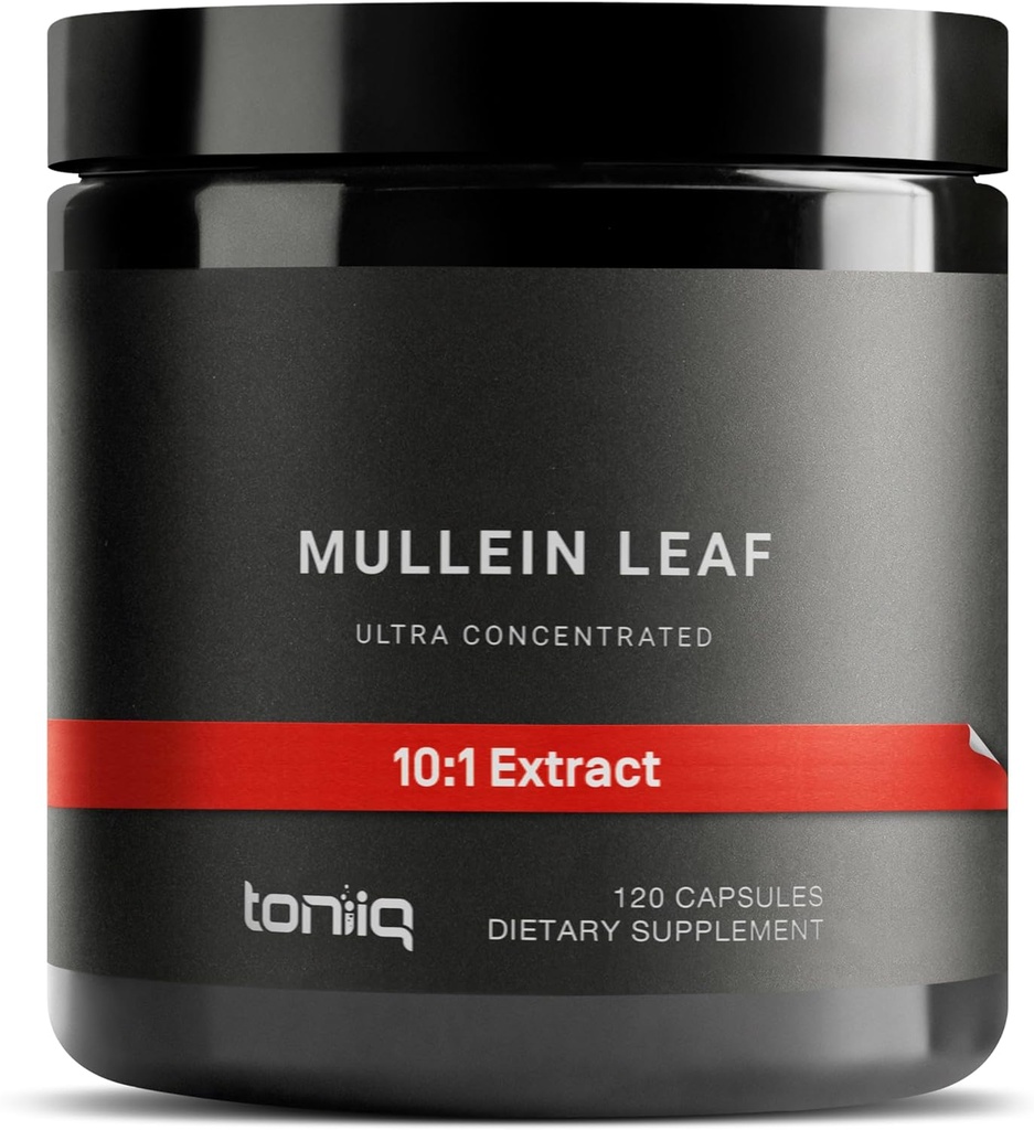 Mullein Leaf Capsules - Ultra High Potency 10:1 Extract - 1300mg Per portie - Hoog geconcentreerd - Third-Party Lab getest - 120 Capsules