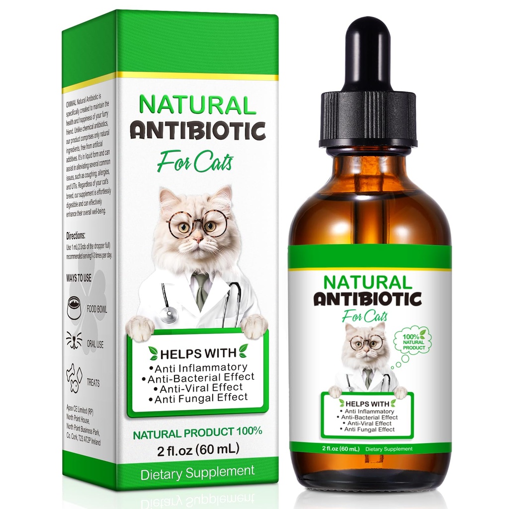 Cat Antibiotica, Antibiotica voor katten, Natuurlijke Cat Antibiotica Multivitamine Kruidensupplementen 60ml
