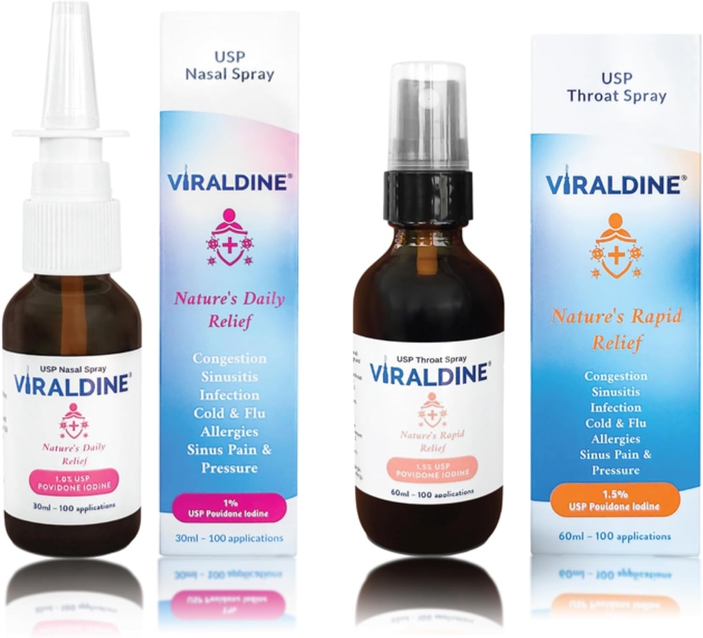 Immuungezondheidsbundel, 1% neusspray & 1,5% keelspray, ontworpen voor keel- en sinusrelief