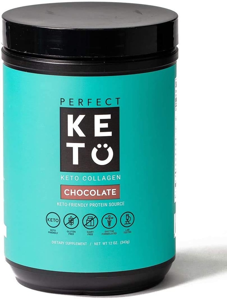 Perfect Keto Collagen Proteïne Poeder met MCT olie - Grassfed, GF, Multi Supplement, Beste voor Ketogene Dieten, Gebruik als Keto Creamer, in koffie en Shakes voor vrouwen en mannen