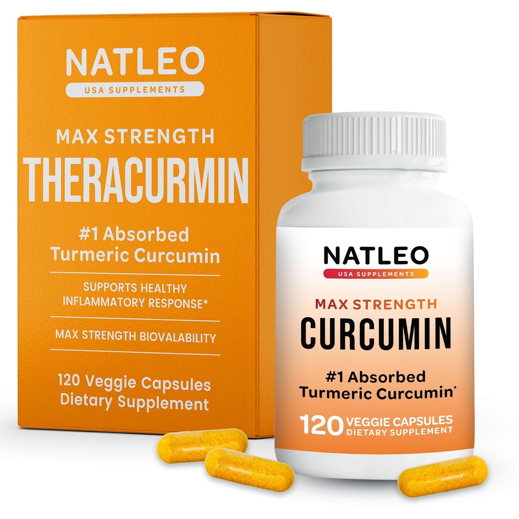 Theracurmin Turmeric Curcumin Supplement, 120 Count, High Absorptie Turmeric & Curcumin - Joint Supplement for Men and Women - 42,6X More Bioavailability