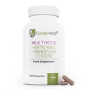 FürstenMED Melkdistel met Artichoke Extract, Dandelion Root & Choline - Normale levergezondheidssupplement - Hoog gedoseerd met 80% Silymarin - Vegan Lever Ondersteuning - 120 Non-GMO Capsule