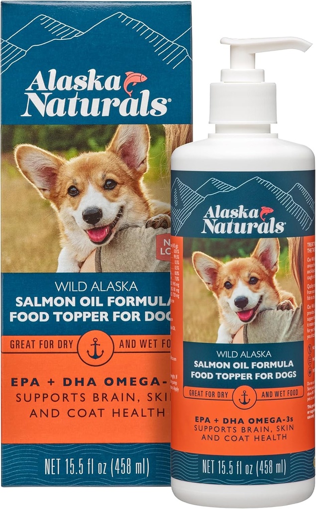 Alaska Naturals Wild Alaska Salmon Oil Formula Dog Food Topper  Pompfles