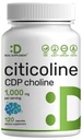 Citicoline CDP Choline, 1000mg per portie, 120 Capsules Extra sterkte Choline Supplementen 