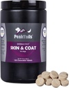 Kala Health PeakTails Skin & Coat Support pour les chiens – 150 comprimés à croquer avec MSM, huile de poisson, Omega-3 et Omega-6 – Supporte une peau saine, un manteau brillant