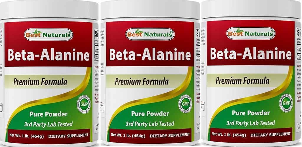 Meilleures naturelles Beta Alanine poudre pure 1 livre (1 LB (paquet de 3))