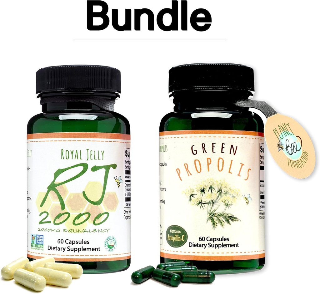 Greenbow Royal Jelly 2000mg Gelijkwaardigheid Niet GGO Gemaakt met Biologische Royal Jelly 60 caps Green Propolis 