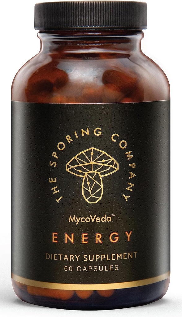 Energie - Paddestoelensupplement - Cordyceps, Ashwangandha, Guarana - 3X Meer Paddestoelen - Energie Boost en Uithoudingsvermogen (60 capsules)