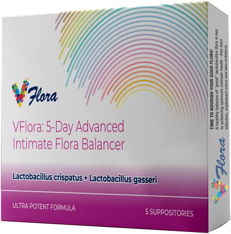 VagiBiom 5-Dag Vflora (Lactobacillus crispatus + L. gasseri) naar Balance Intimate Flora. Voed en voeding Goede Flora voor huidgezondheid. Ultra Potent 100% Natural Vegan (5 Suptinitories)