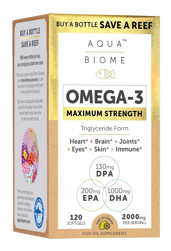 Enzymedica Aqua Biome Visolie, maximale sterkte, 120 telling