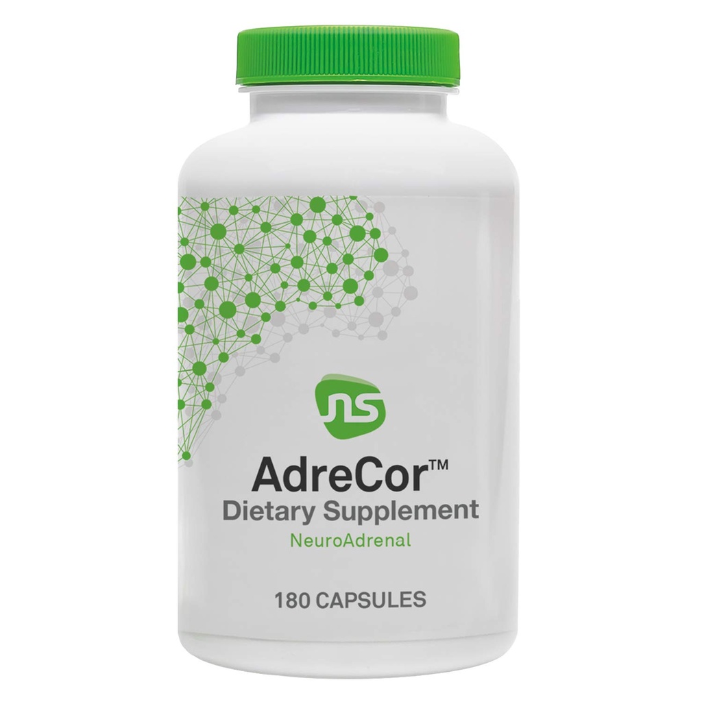 NeuroScience AdreCor - Adrenal Support & Energy Supplement with Rhodiola Rosea, Vitamin B6 & Green Tea Extract - Helpt vermoeidheid te verminderen & Hersen mist, bevordert Mood & Stress Management (180 capsules)