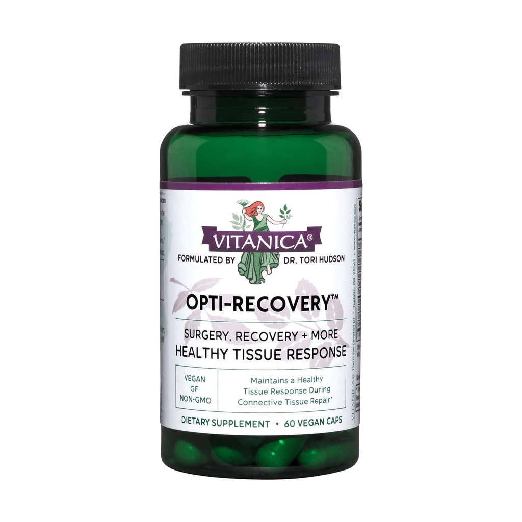 Vitanica Opti-Recovery, Pre & Post Chirurgie Support, Wound Care, BBL, Tummy Tuck, C Section & Postpartum Vitamine Essentials Healing Support, Scar, Epaule, Hysterectomie, Breast & Lipo, Vegan, 60 Caps