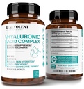 Hyaluronzuursupplementen 250 mg met 200 mg vitamine C, 1000 mg L-proline en anti-aging voordelen, Hyaluronzuurcapsules voor de jeugdige huid, gewrichten en Connective Tissue Health - 120 capsules