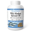 Facteurs naturels Huile de saumon sauvage d'Alaska Fournit Omega-3, EPA, DHA et vitamine D, soutient la santé cérébrale et cardiaque, 180 Softgels