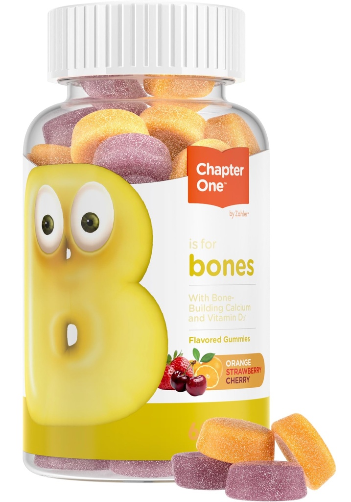 Zahler Yummy Kids Calcium Gummies - Kids Calcium Vitamine D Gummies - Non-GMO Glutenvrij 250mg Calcium Supplement met Vitamine D3 - Ondersteuning Sterke Bones & Tanden bij peuters en kinderen (60 Tel.)