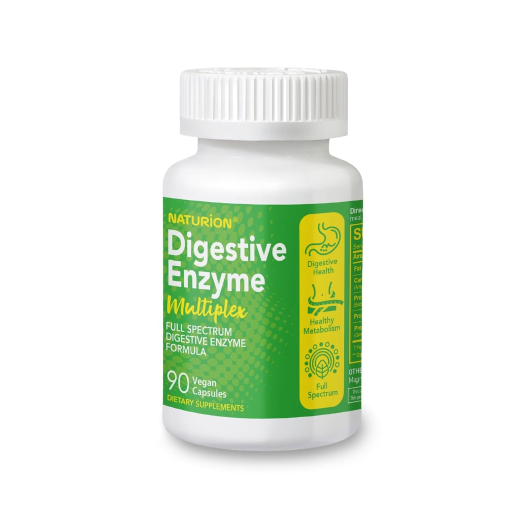 Multiplexe enzymatique digestive - Multienzymes, Probiotique 12 souches et prébiotique pour la santé digestive, Bloating & Gut Health - Relief des désagréments du temps des repas - 90 Capsules végétaliennes, 90 jours d'approvisionnement