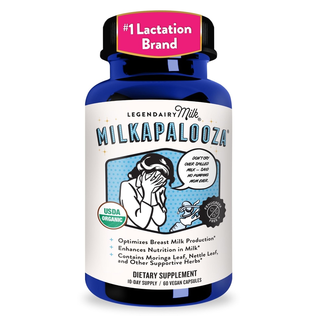 Legendairy Melk Milkapalooza Borstvoeding Supplement voor borstvoeding moeders, verhogen Borstmelk Supply met biologische Moringa, Venkel, Nettle, & Shatavari, Vegan Postpartum Essentials Fenegriek-vrij 60ct