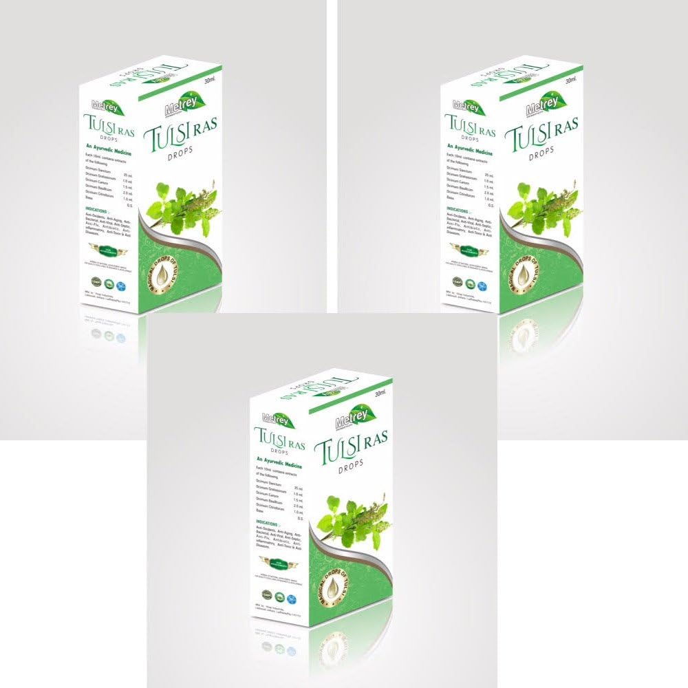 Metrey Tulsi Ras Drops verpakking van 3 (3 * 30 ml)