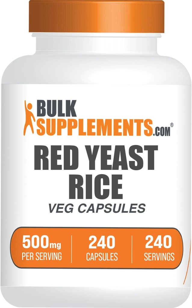 BulkSupplements.com Rode Gist Rijst Capsules - Rode Gist Rijst Supplement, Kruidensupplement - Vegan, 1 Capsule per Serving, 240 Veg Capsules (Pack of 1)