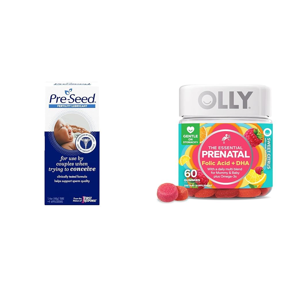 Voorzaad Vruchtbaarheid Smeermiddel en Olly Prenatale Gummy Multivitamine met Omega 3 DHA, 60 Tel.