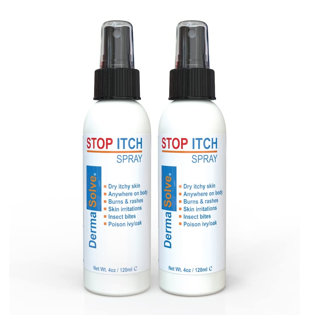 Dermasolve Stop Itch Spray met 100% Organic Neem Oil, Scalp and Body Psoriasis Relief, Dry Skin, Bites, Sunburn, Burns and Rashes