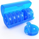 Organisateur hebdomadaire de pilules 7 jours 2 fois par jour, Sukuos Grande boîte de pilules de voyage pour pilules/vitamine/huile de poisson/compléments, boîte d'organisateur de médecine quotidienne, cas de pilules sans BPA, facile à nettoyer
