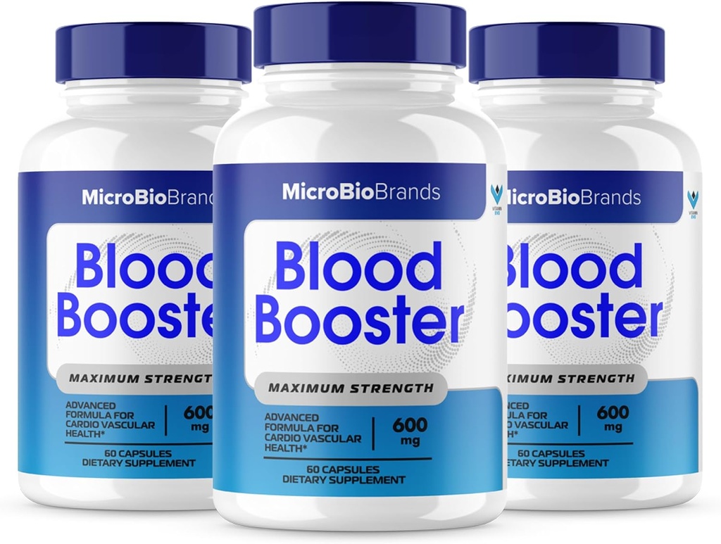 (3 Pack) Microbio Blood Booster, Micro Bio Blood Booster Natural Blood Flow Support Supplement, Micro Bio Merken Pillen Geavanceerde Microbiomerken Maximale sterkte Ondersteuning Formule (180 Capsules)