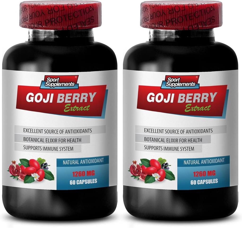 Immune Defense - Goji Berry Extract Complex - Natuurlijke vitaliteit pillen, Krachtige Antioxidant, Granaatappel Extract, Body Detox Complex, Holistische Wellness Ondersteuning, Natuurlijke Energie Boost, 2 Bot 120 Caps