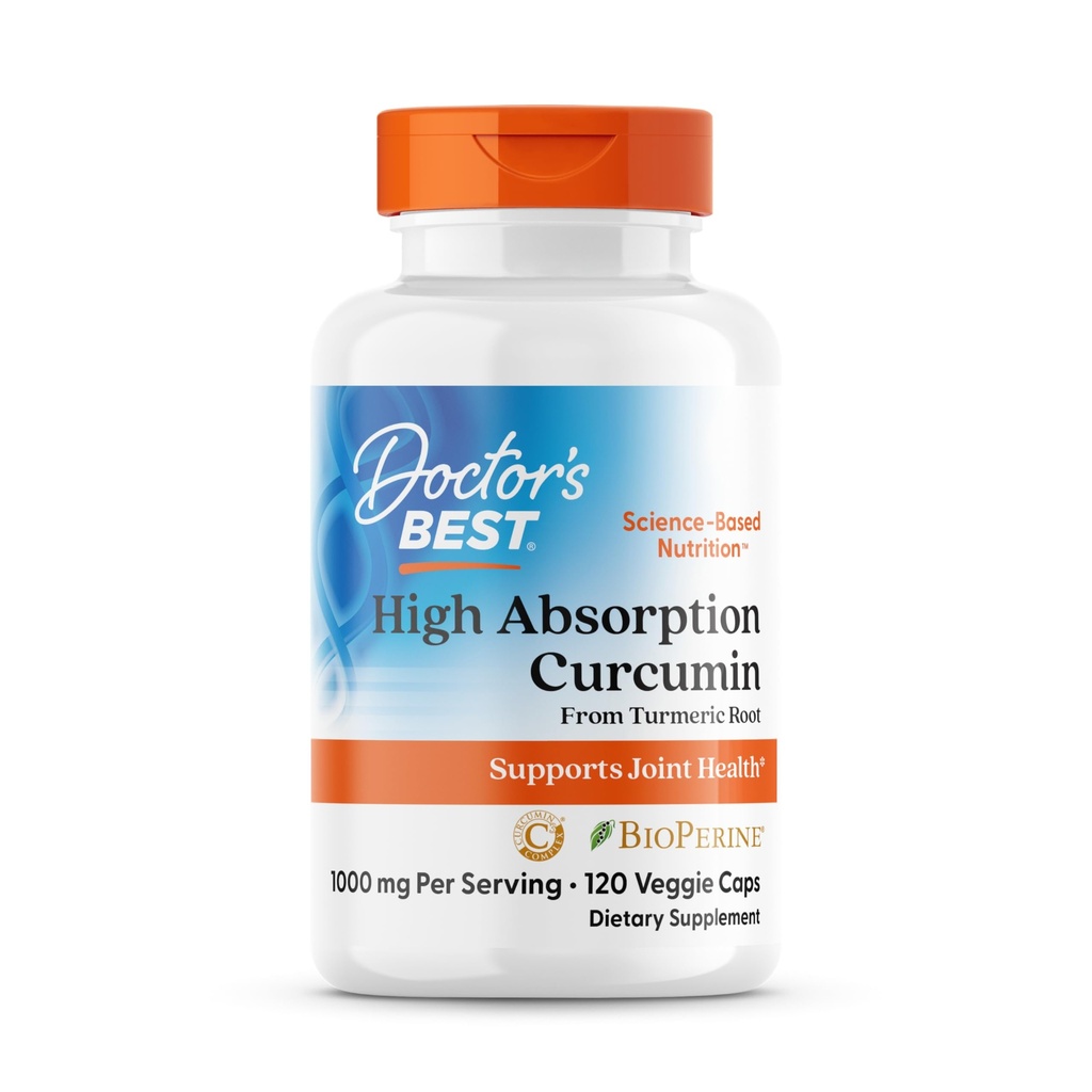 Artsen BEST Hoge Absorptie Curcumine van Kurkuma wortel, Ondersteunt Joint Health, Non-GMO, Glutenvrij, Sojavrij, Vegan 120 Veggie Caps