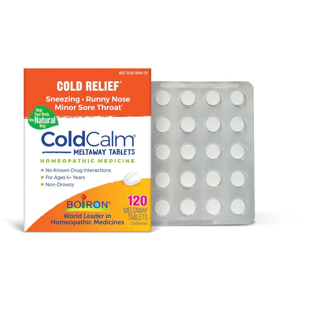 Boiron ColdCalm tabletten voor verlichting van de algemene koude symptomen zoals niezen, Runny Neus, Sore Throat, en Nasal Congestie - Niet-Drowsy - 120 Tellen