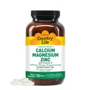 Country Life Calcium Magnesium Zink met vitamine D3 en L-glutaminezuur, Dieetsupplement voor Bone Support, Gecertificeerd Glutenvrij, 1000mg/500mg/25mg, 180 tabletten