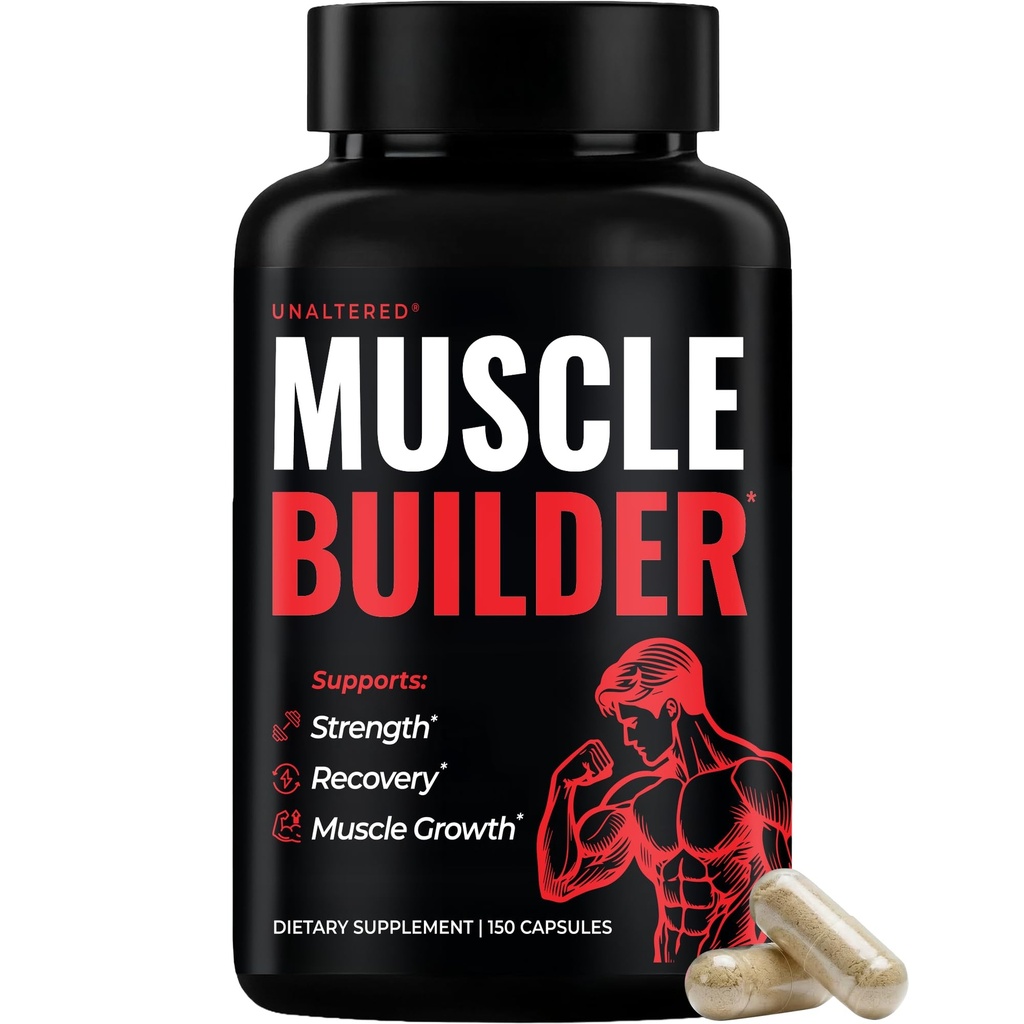Bâtisseur de muscles anabolisants non modifié pour les hommes - Croissance, taille, force - Supplément de construction musculaire naturelle et booster l'énergie - Tribulus Terrestris, Ginseng, Vitamine D3, Ashwagandha - 150 capsules