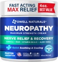 Owell Naturals Neuropathy Nerve Relief Cream, Maximale sterkte, Greaseless, Natuurlijke Ingrediënten Arnica, Aloë Vera, MSM, Vitamine B6 voor voeten, handen, benen, Toes Ongemak, 4 Fl Oz (pakket van 1)